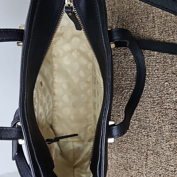 Kate Spade Hayden Black Peddle Leather Bag 2 Way Bag 9x9 - Picture 6 of 11